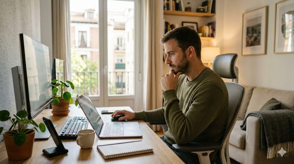 Teletrabajo en el barrio de Salamanca y Retiro: soluciones para tu espalda